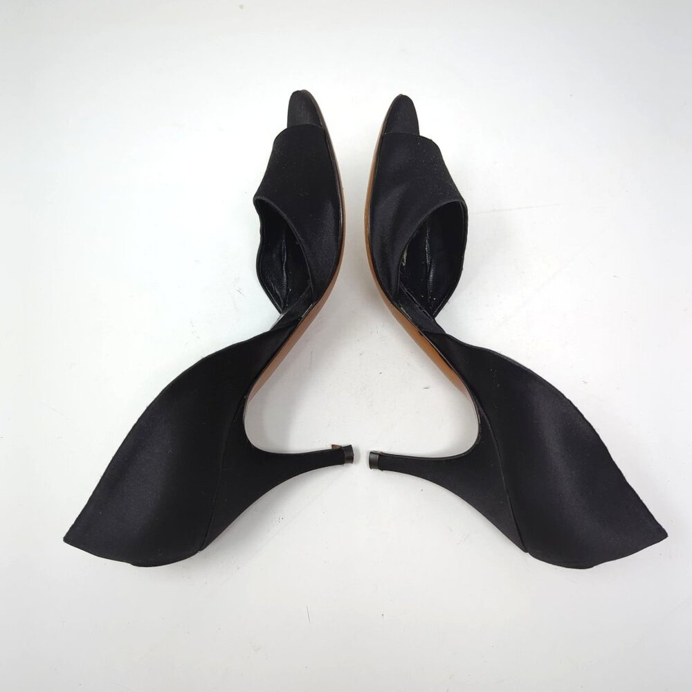 Moschino Black Heels 37 6.5 D'Orsay Cheap Chic Formal - Picture 7 of 11